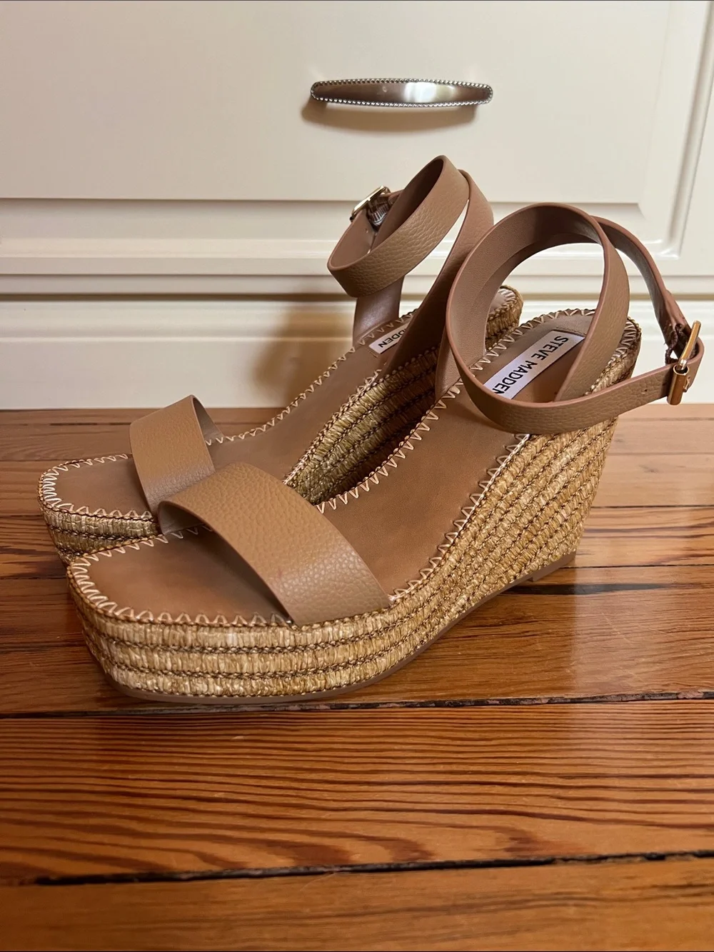 Steve Madden Cassie Raffia Espadrille Wedge Sandals - NWOT